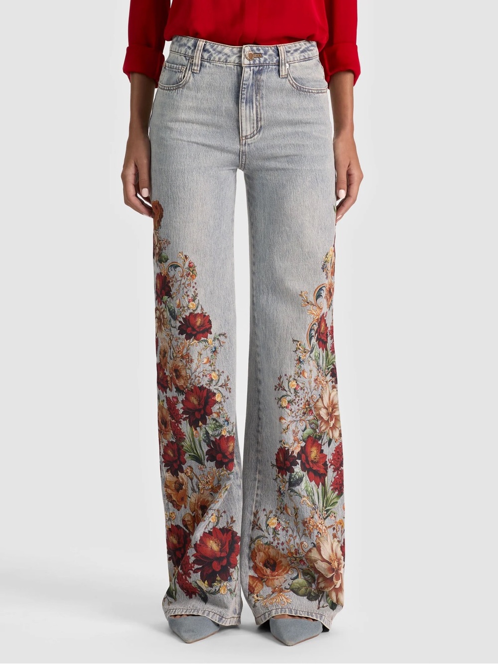 $495 NWT ALICE + Olivia CHIC PRINTED JEAN $495 Size 24 25 26 27 28 29 30 31